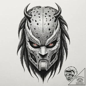 116. neo-traditional tattoo of the predator’s… – tattoo sketch (№1751054980_0, 27.06.2025 20:09) — tattoovalue.net