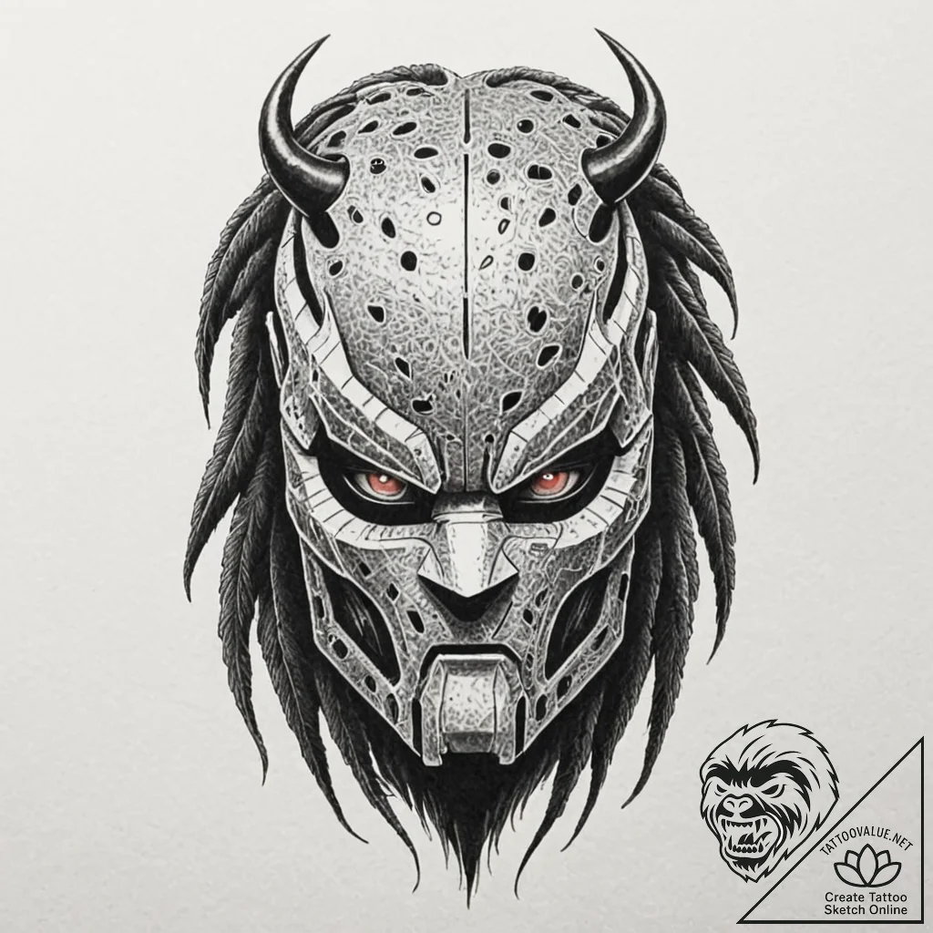 116. neo-traditional tattoo of the predator's... - tattoo sketch (№1751054980_0, 27.06.2025 20:09) — tattoovalue.net
