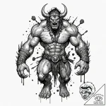 A graphic novel sketch of the monster from ba… – tattoo sketch (№1751055566_0, 27.06.2025 20:19) — tattoovalue.net