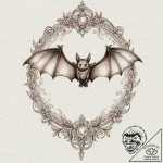 Bat, ink illustration for tattoo, stylized in… – tattoo sketch (№1751055794_0, 27.06.2025 20:23) — tattoovalue.net