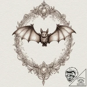 Bat, ink illustration for tattoo, stylized in… – tattoo sketch (№1751055794_0, 27.06.2025 20:23) — tattoovalue.net