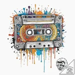 A neo-traditional tattoo of a “awesome mix vo… – tattoo sketch (№1751056914_0, 27.06.2025 20:41) — tattoovalue.net