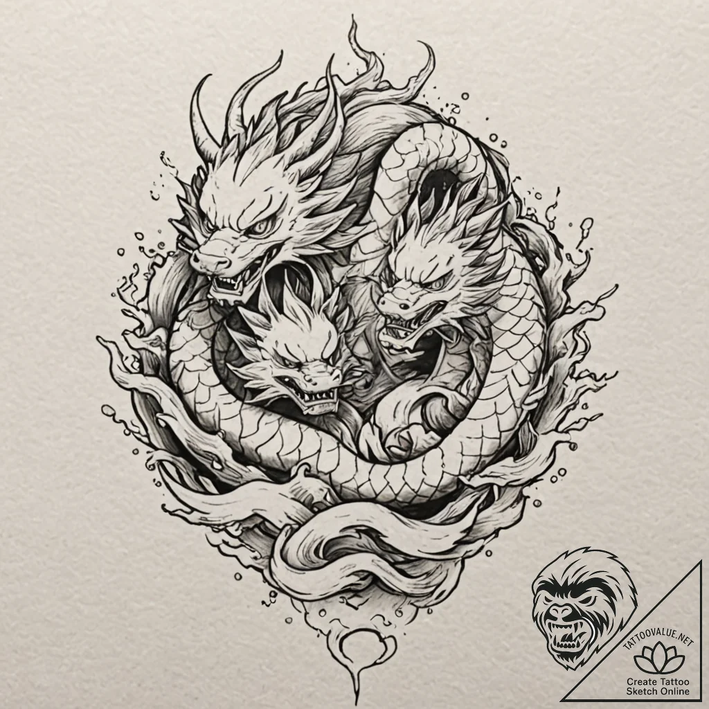 A watercolor sketch of the main characters fr... - tattoo sketch (№1751057010_0, 27.06.2025 20:43) — tattoovalue.net