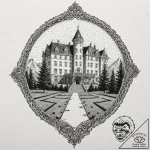 A linework tattoo of the overlook hotel carpe… – tattoo sketch (№1751057128_0, 27.06.2025 20:45) — tattoovalue.net