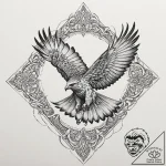 Hawk, concept art for tattoo, black and grey… – tattoo sketch (№1751057246_0, 27.06.2025 20:47) — tattoovalue.net