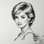 A trash polka tattoo of princess diana, beaut… – tattoo sketch (№1751057572_0, 27.06.2025 20:52) — tattoovalue.net