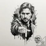 A sketch of jaime lannister with his golden h… – tattoo sketch (№1751058019_0, 27.06.2025 21:00) — tattoovalue.net