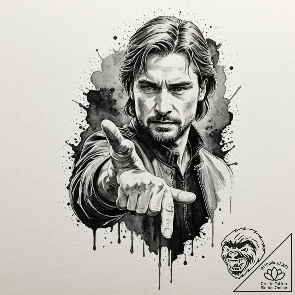 A sketch of jaime lannister with his golden h... - tattoo sketch (№1751058019_0, 27.06.2025 21:00) — tattoovalue.net