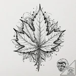 Autumn leaf crumbling, tattoo drawing outline… – tattoo sketch (№1751058142_0, 27.06.2025 21:02) — tattoovalue.net