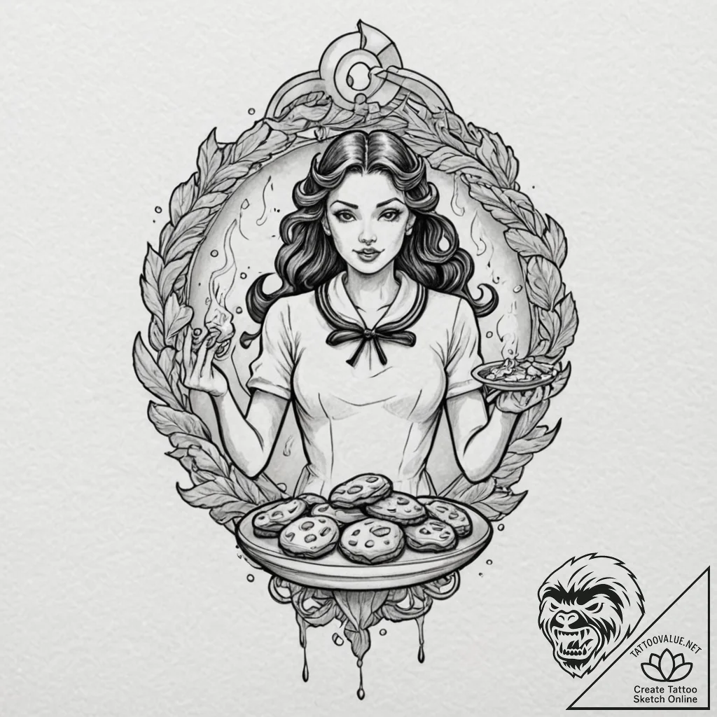 A sketch of the oracle, surrounded by smoke a... - tattoo sketch (№1751058696_0, 27.06.2025 21:11) — tattoovalue.net