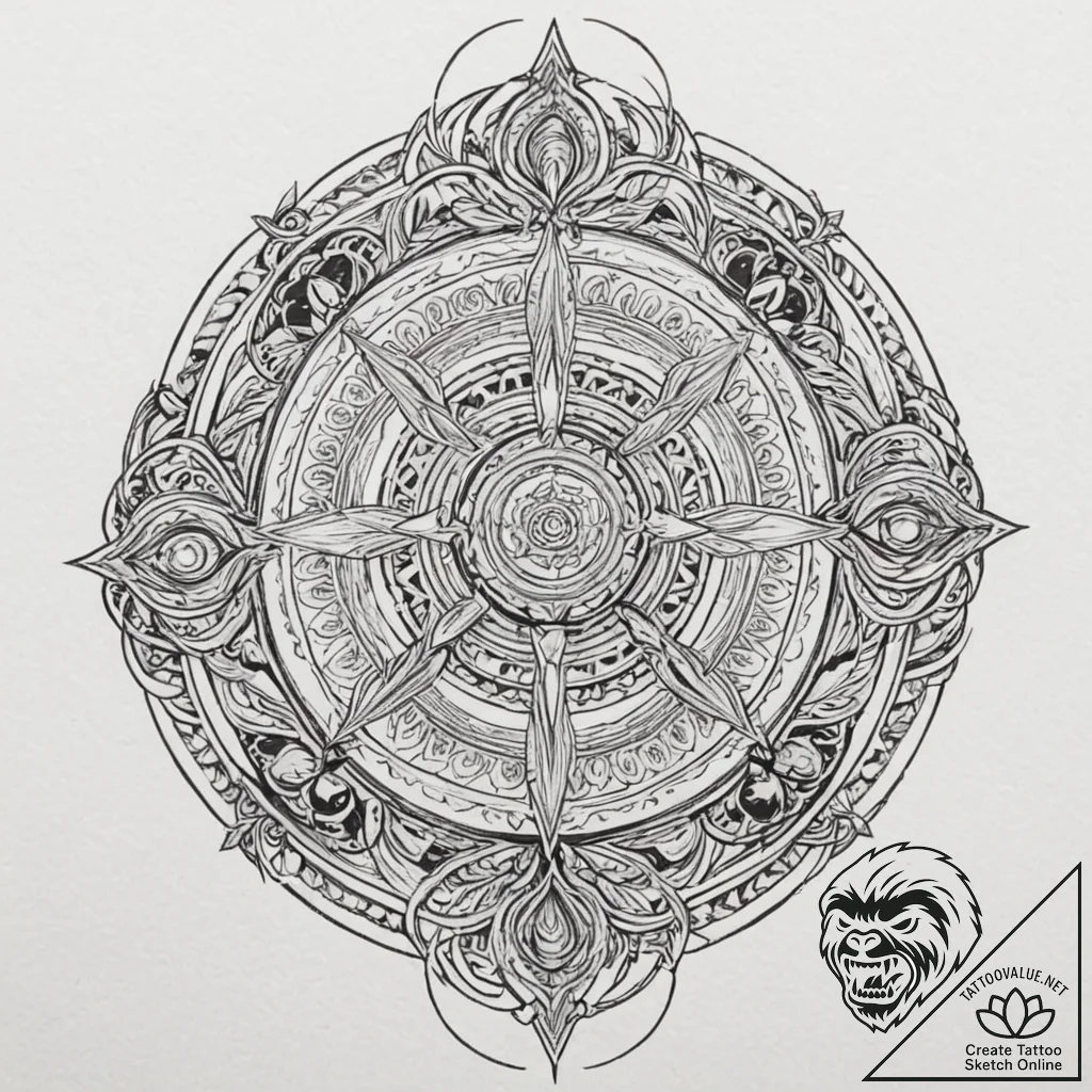 A sketch of the eternals, with the golden pat... - tattoo sketch (№1751059016_0, 27.06.2025 21:16) — tattoovalue.net
