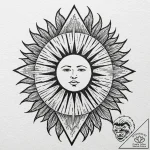 Black sun (symbol), tattoo flash sheet design… – tattoo sketch (№1751059349_0, 27.06.2025 21:22) — tattoovalue.net