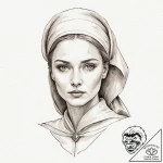 A watercolor portrait of lady jessica with be… – tattoo sketch (№1751059805_0, 27.06.2025 21:30) — tattoovalue.net