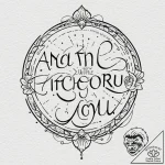 Chicano style lettering of “may the force be… – tattoo sketch (№1751060120_0, 27.06.2025 21:35) — tattoovalue.net