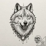 Wolf grin, tattoo flash sheet design, stylize… – tattoo sketch (№1751060227_0, 27.06.2025 21:37) — tattoovalue.net