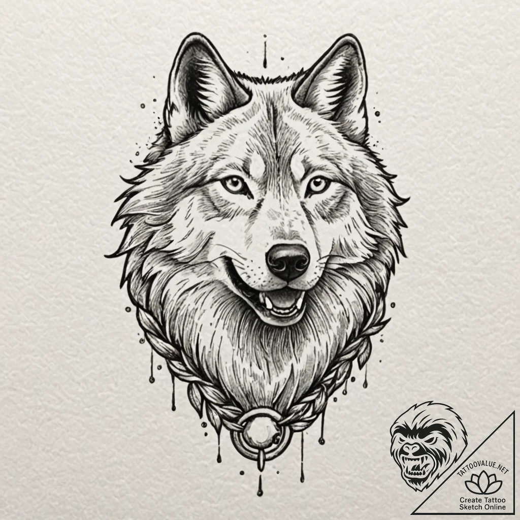 Wolf grin, tattoo flash sheet design, stylize... - tattoo sketch (№1751060227_0, 27.06.2025 21:37) — tattoovalue.net