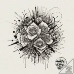Glitch art effect, concept art for tattoo, ma… – tattoo sketch (№1751060335_0, 27.06.2025 21:38) — tattoovalue.net