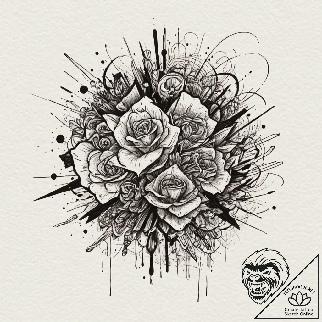 Glitch art effect, concept art for tattoo, ma... - tattoo sketch (№1751060335_0, 27.06.2025 21:38) — tattoovalue.net