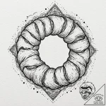 Croissant, ink illustration for tattoo, black… – tattoo sketch (№1751060769_0, 27.06.2025 21:46) — tattoovalue.net
