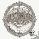 A linework tattoo of the map of the five fami… – tattoo sketch (№1751060953_0, 27.06.2025 21:49) — tattoovalue.net