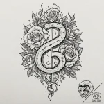 Bass clef, tattoo flash sheet design, studio… – tattoo sketch (№1751061505_0, 27.06.2025 21:58) — tattoovalue.net
