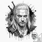 ведьмак (the witcher – netflix version), tatt… – tattoo sketch (№1751062284_0, 27.06.2025 22:11) — tattoovalue.net