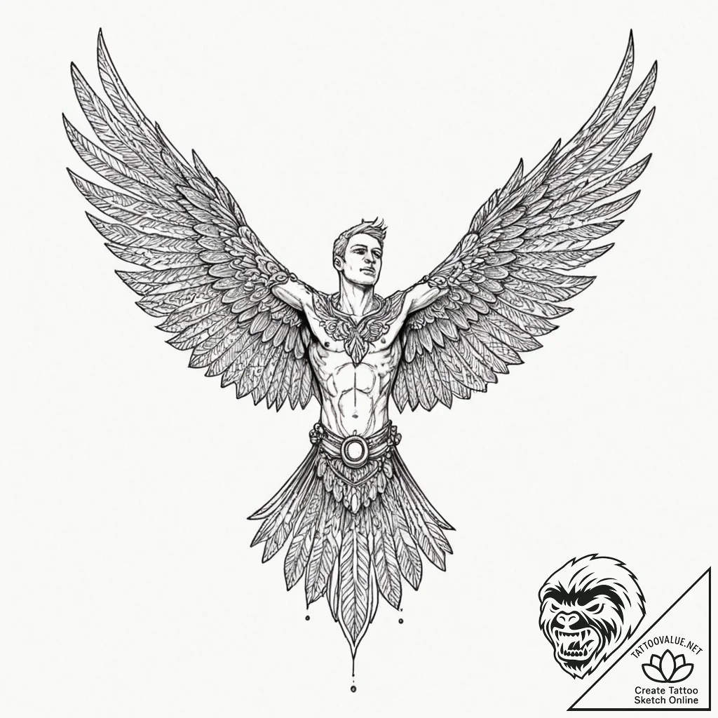 A graphic novel portrait of the main characte... - tattoo sketch (№1751062938_0, 27.06.2025 22:22) — tattoovalue.net