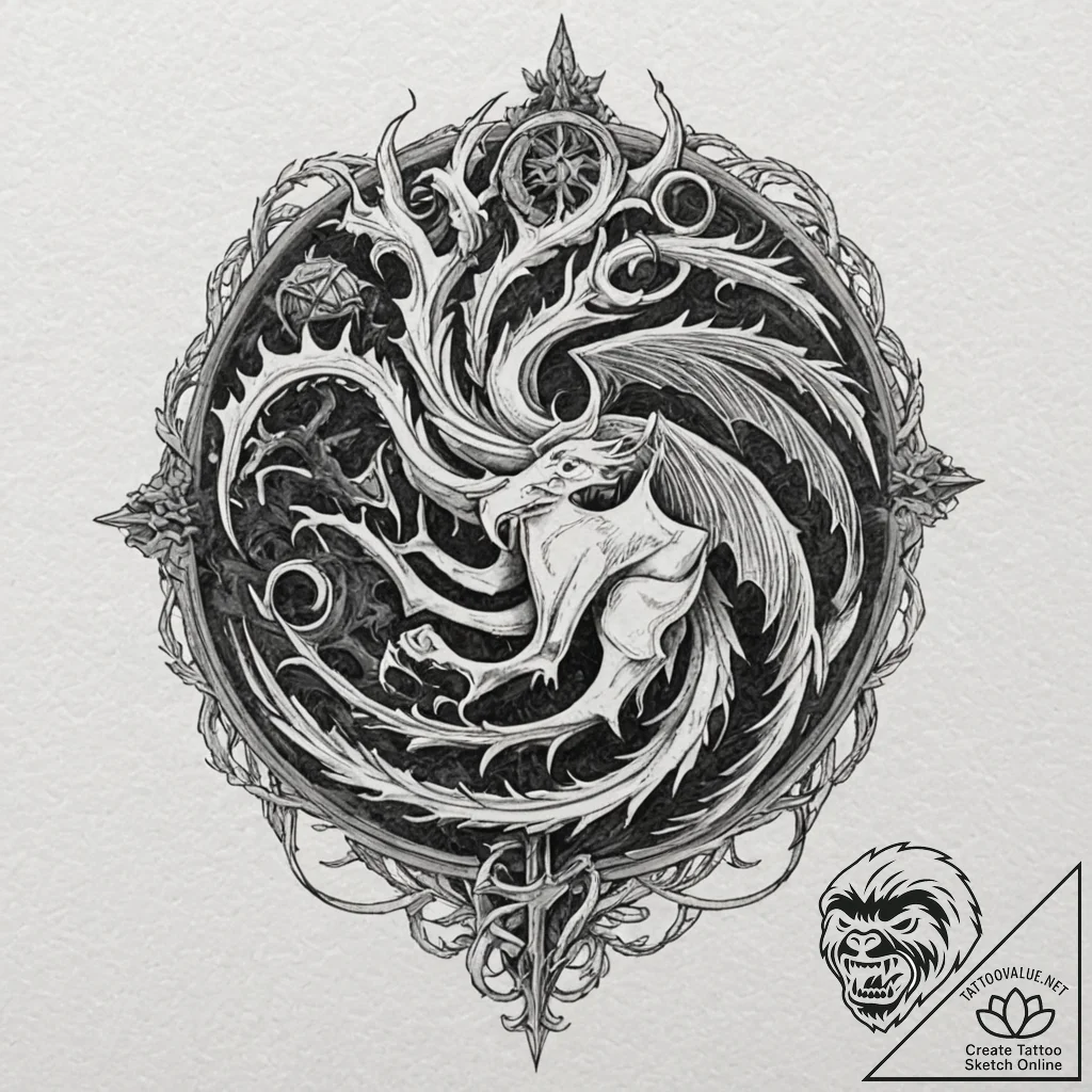 A house sigil from game of thrones (e.g., sta... - tattoo sketch (№1751063561_0, 27.06.2025 22:32) — tattoovalue.net