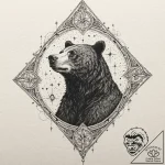 A bear made of constellations, artistic tatto… – tattoo sketch (№1751063746_0, 27.06.2025 22:35) — tattoovalue.net