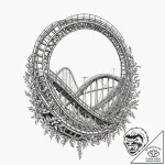 Rollercoaster, tattoo sketch design, black an… – tattoo sketch (№1751063854_0, 27.06.2025 22:37) — tattoovalue.net