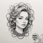 Chain, tattoo line art, masterpiece, best qua… – tattoo sketch (№1751064067_0, 27.06.2025 22:41) — tattoovalue.net