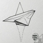 A paper airplane turning into a real plane, t… – tattoo sketch (№1751065700_0, 27.06.2025 23:08) — tattoovalue.net