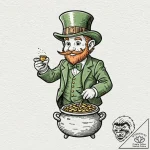 A sketch of a leprechaun with his pot of gold… – tattoo sketch (№1751065810_0, 27.06.2025 23:10) — tattoovalue.net