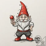 A sketch of the travelling garden gnome from… – tattoo sketch (№1751066238_0, 27.06.2025 23:17) — tattoovalue.net