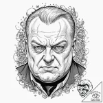 Graphic novel style portrait of baron harkonn… – tattoo sketch (№1751066571_0, 27.06.2025 23:22) — tattoovalue.net