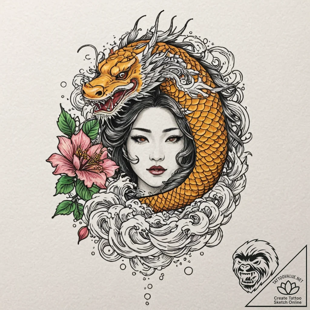A neo-traditional portrait of chani, a fremen... - tattoo sketch (№1751067288_0, 27.06.2025 23:34) — tattoovalue.net