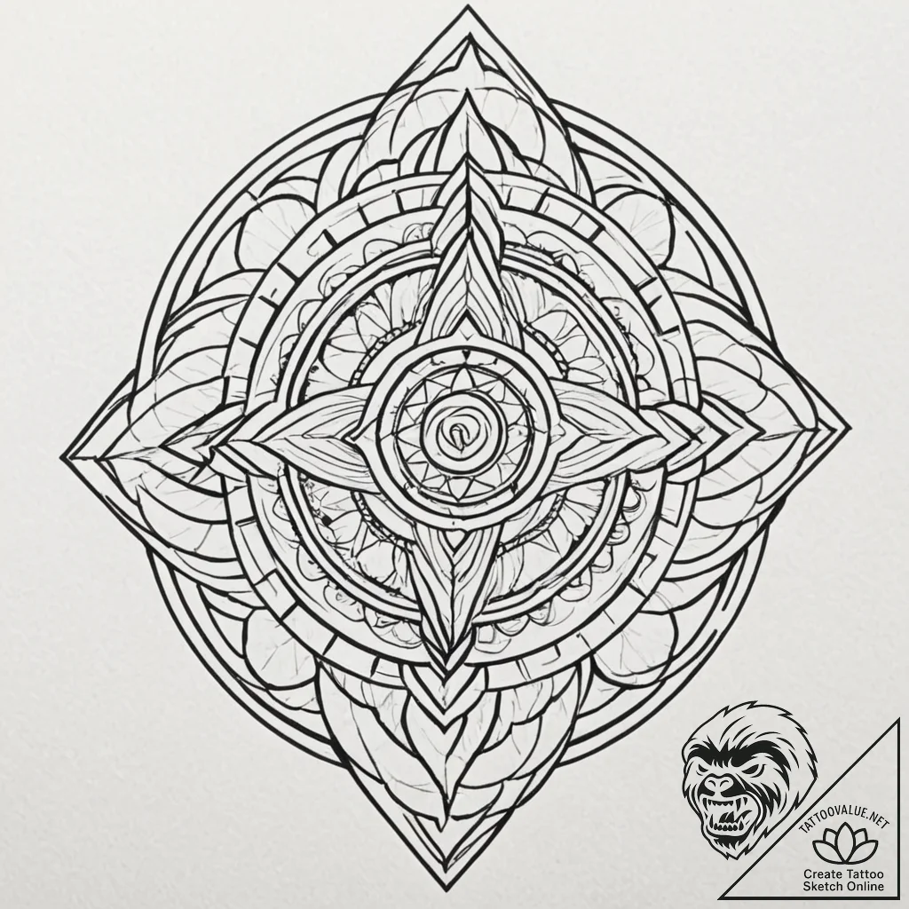 A linework tattoo of mugen's chaotic, break-d... - tattoo sketch (№1751067404_0, 27.06.2025 23:36) — tattoovalue.net