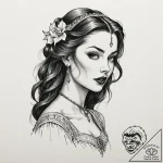 A neo-traditional tattoo of a beautiful vampi… – tattoo sketch (№1751067820_0, 27.06.2025 23:43) — tattoovalue.net