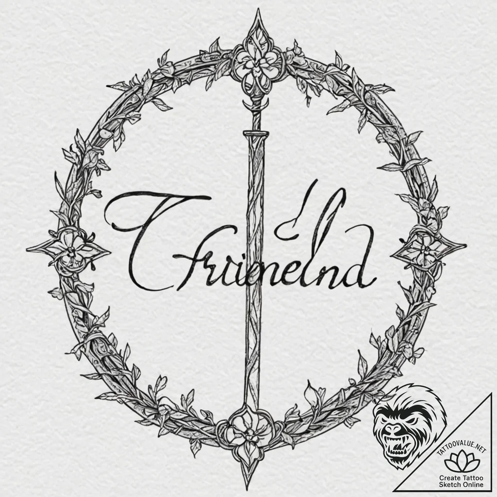 A linework design of the elvish script for "f... - tattoo sketch (№1751067924_0, 27.06.2025 23:45) — tattoovalue.net
