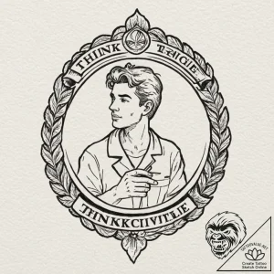 A linework tattoo of the “think, mark, think!… – tattoo sketch (№1751068695_0, 27.06.2025 23:58) — tattoovalue.net