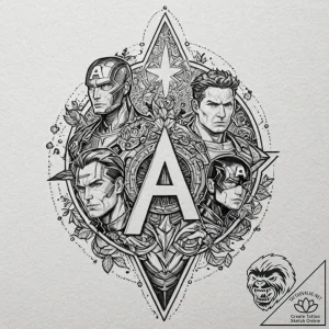 The avengers (core team), ink illustration fo… – tattoo sketch (№1751069063_0, 28.06.2025 00:04) — tattoovalue.net