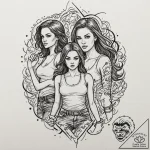 A sketch of the main female characters from d… – tattoo sketch (№1751069186_0, 28.06.2025 00:06) — tattoovalue.net