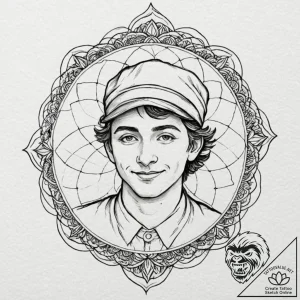 A sketch of dustin with his “thinking cap”, s… – tattoo sketch (№1751069306_0, 28.06.2025 00:08) — tattoovalue.net