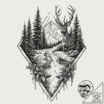 A graphic novel panel of the hedge animals fr… – tattoo sketch (№1751069490_0, 28.06.2025 00:11) — tattoovalue.net