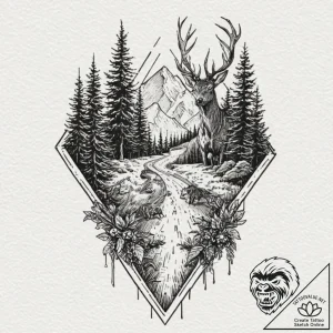 A graphic novel panel of the hedge animals fr… – tattoo sketch (№1751069490_0, 28.06.2025 00:11) — tattoovalue.net