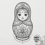 Matryoshka doll, tattoo flash sheet design, r… – tattoo sketch (№1751069784_0, 28.06.2025 00:16) — tattoovalue.net