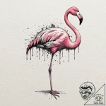 Flamingo, tattoo drawing outline, watercolor… – tattoo sketch (№1751070182_0, 28.06.2025 00:23) — tattoovalue.net