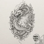 An open book with a fantasy world growing out… – tattoo sketch (№1751070283_0, 28.06.2025 00:24) — tattoovalue.net