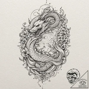 An open book with a fantasy world growing out… – tattoo sketch (№1751070283_0, 28.06.2025 00:24) — tattoovalue.net