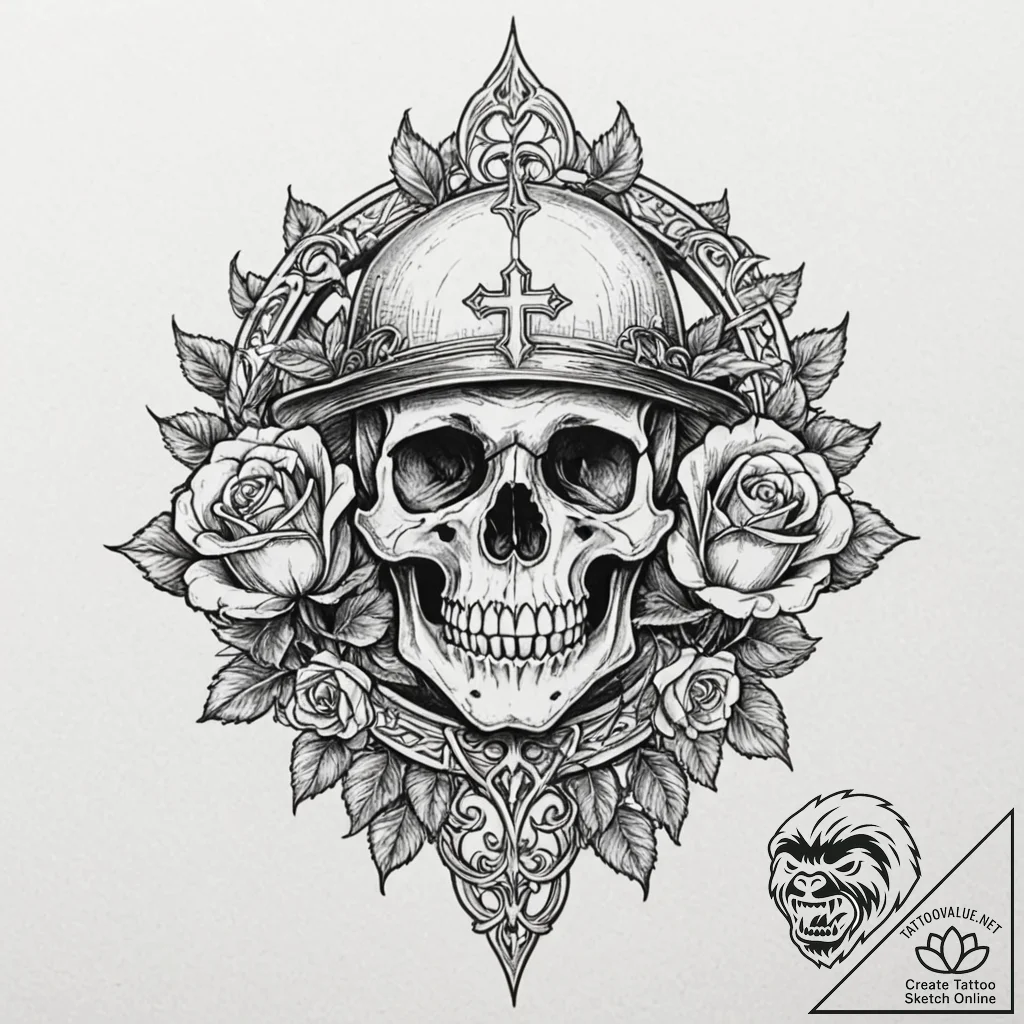 A neo-traditional tattoo of a burning church,... - tattoo sketch (№1751070509_0, 28.06.2025 00:28) — tattoovalue.net